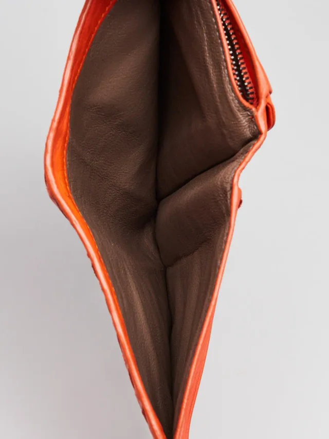 Bottega Veneta Orange Intrecciato Woven Nappa Leather Continental Wallet in Orange Nappa leather from Yoogis, photo 8 of 12