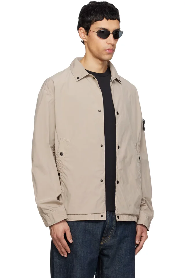 Stone Island Beige 4100041 Light Compact Touch Poly-TC Jacket, photo 2 of 5 from SSENSE