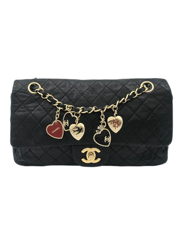 Chanel Valentine 25 Black Flap bag in Black Lambskin from Luxury Promise