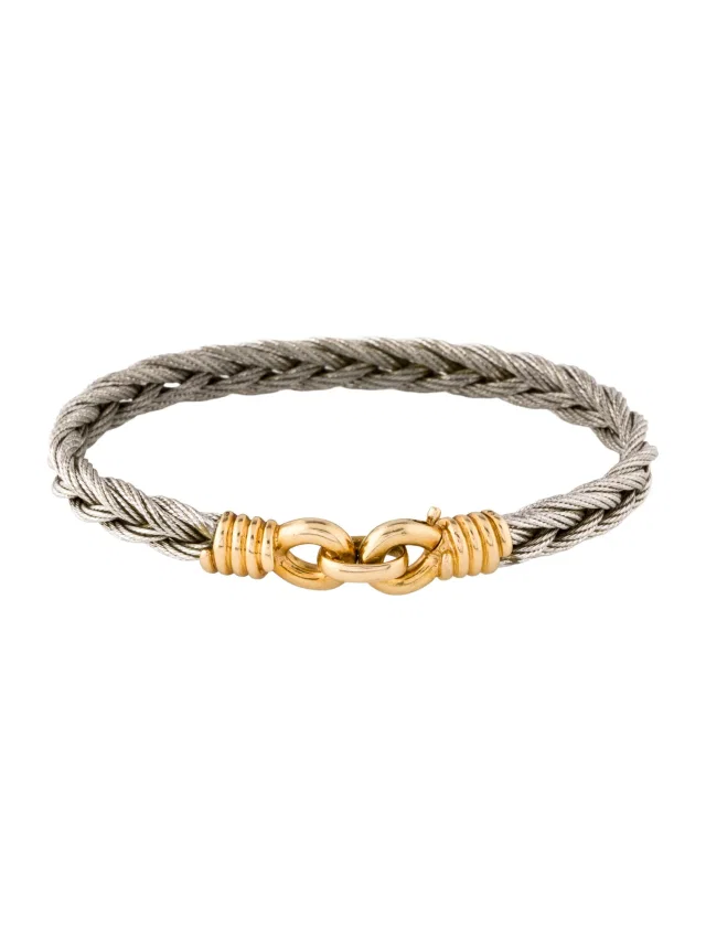 FRED Two-Tone Force 10 Cuff Bracelet, 7" in multicolor from The RealReal