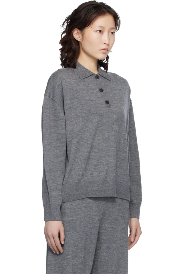ANINE BING Gray Lee Polo, photo 2 of 4 from SSENSE