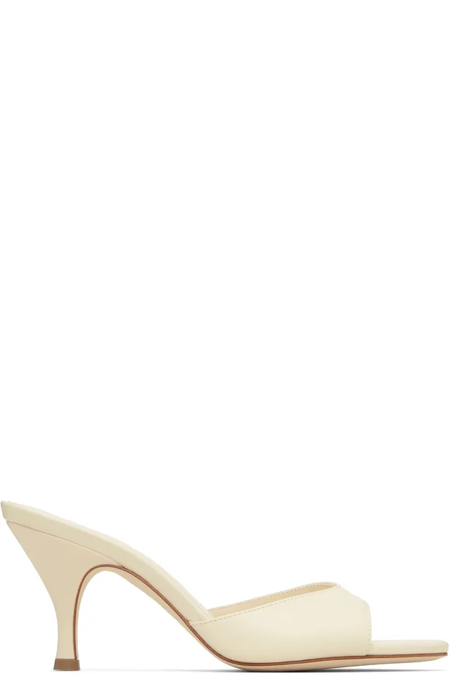 Aeyde Off-White Samia Stiletto Mule Heeled Sandals, image 1 of 1 from SSENSE