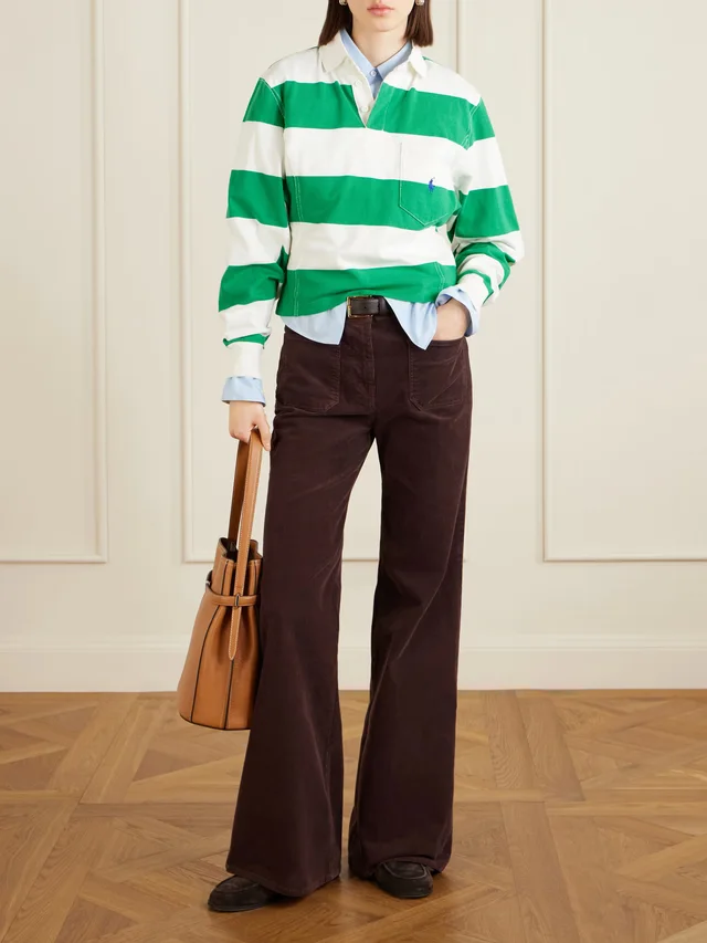POLO RALPH LAUREN Embroidered striped cotton rugby shirt in Green, photo 2 of 2 from NET-A-PORTER (Canada)