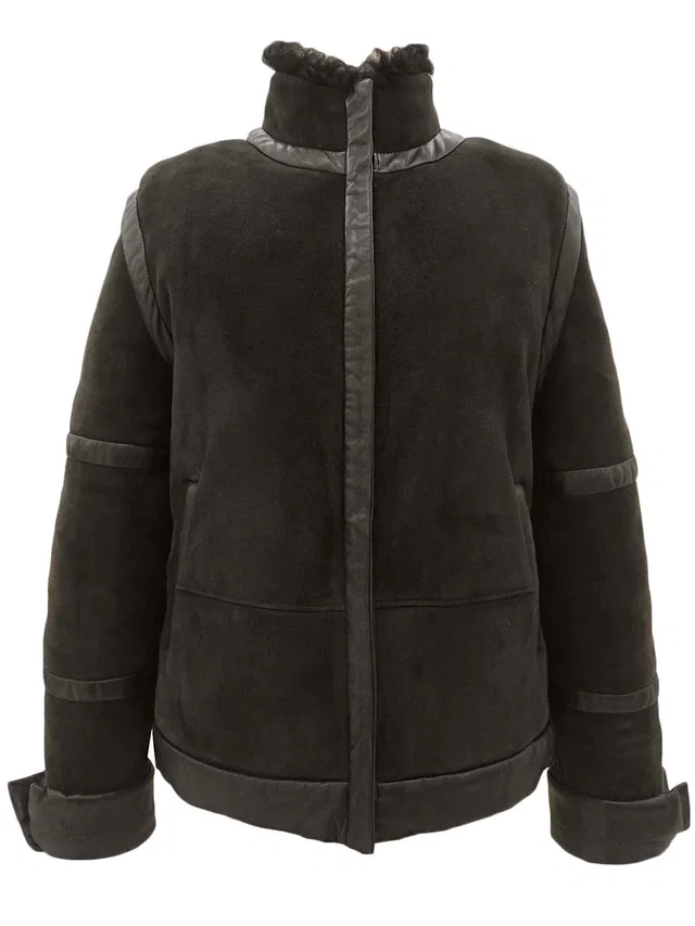 Loewe Shearling jacket Black in Black from VINTAGE QOO TOKYO