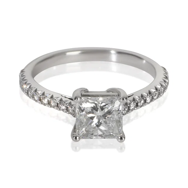 Tiffany & Co. 0.99 Ct Princess Diamond Novo Engagement Ring 950 from HEWI