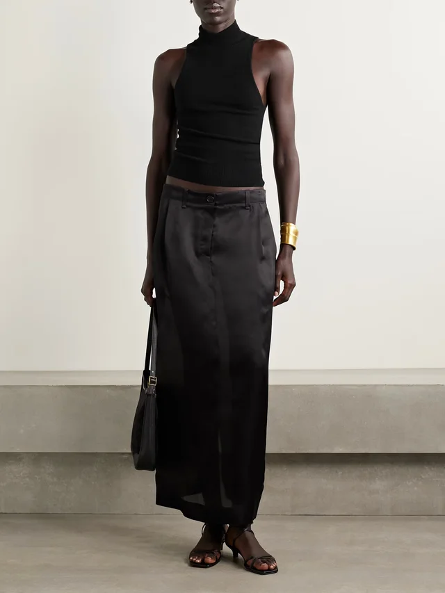 NILI LOTAN Hansen merino wool and cashmere-blend turtleneck tank in black 70% Merino Wool 30% Cashmere, photo 2 of 4 from NET-A-PORTER (Canada)