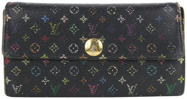 Louis Vuitton Black Multicolor Sarah Long Wallet in Black Canvas from Bagriculture