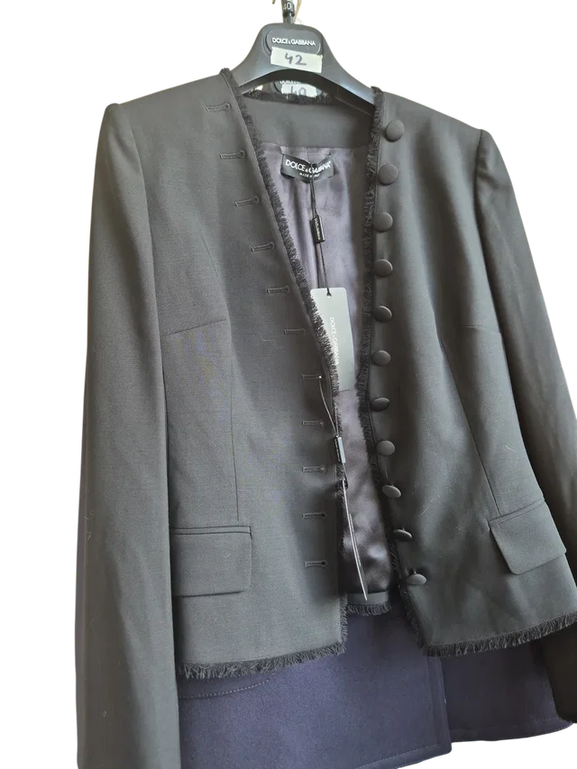 Dolce & Gabbana Jacket Black Ripped Edges in Black from Luxury Promise