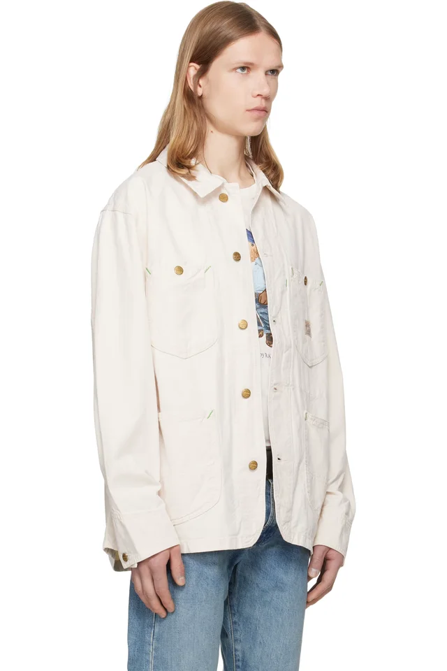 Polo Ralph Lauren Beige 'The Waldron' Twill Utility Jacket, photo 2 of 4 from SSENSE