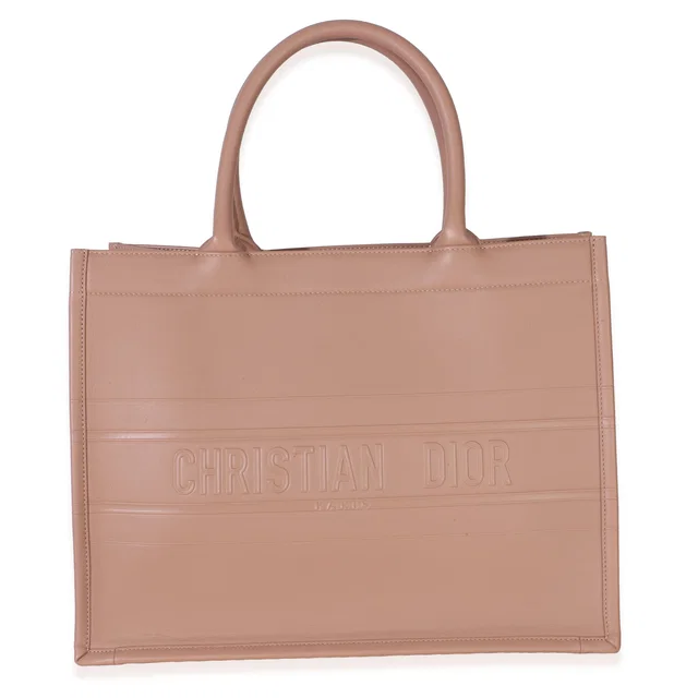 Dior Light Pink Embossed Calfskin Medium Book Tote in Pink Calfskin from myGemma