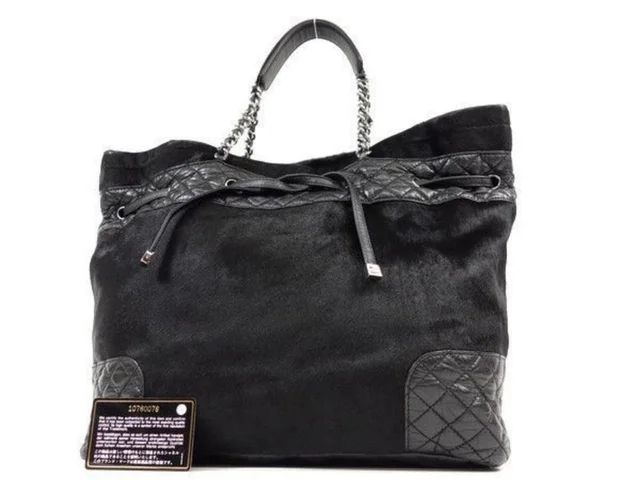Chanel Quilted Lambskin Pony Hair Chain Tote in Lambskin from Bagriculture