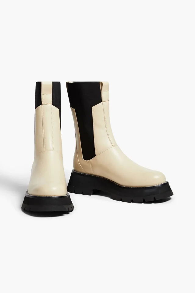 3.1 Phillip Lim Kate Leather Chelsea Boots in Off White, photo 2 of 4 from THE OUTNET