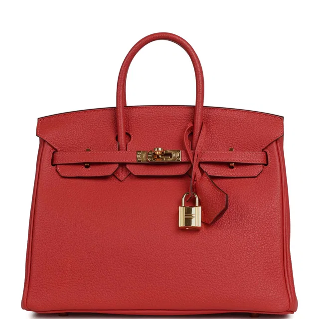 Hermès Birkin 25 Rouge Pivone Togo Gold Hardware in Red Togo leather from Madison Avenue Couture