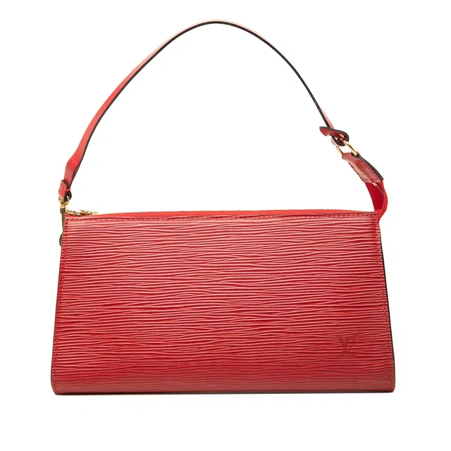 Red Louis Vuitton Epi Pochette Accessoires Shoulder Bag in Red Leather from Designer Revival