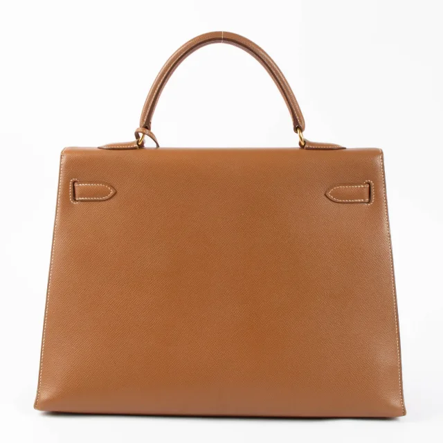 Hermès Kelly 35 Gold Courchevel GHW in Gold Leather from Labellov, photo 4 of 16