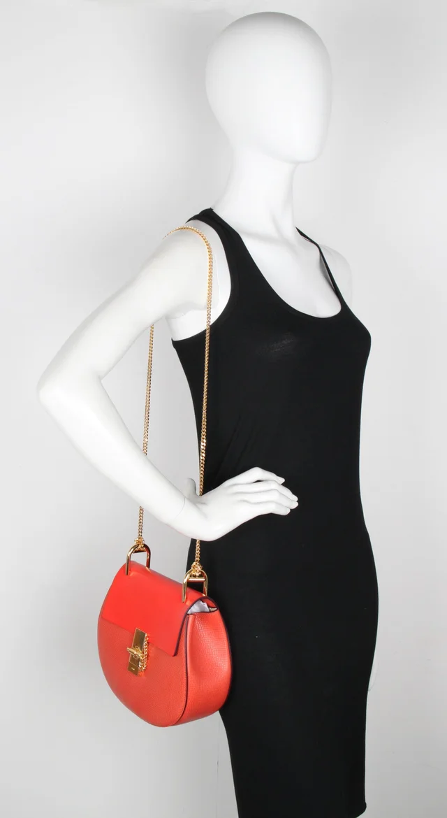 Chloé Drew Small Bi-Col Nappa, Coral Pop/Gold from Cultstatus, photo 1 of 1