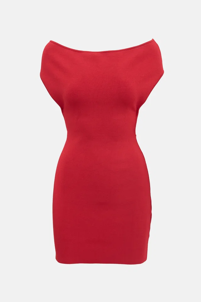 Jacquemus Knit Off Shoulder Mini Dress from VSP Consignment
