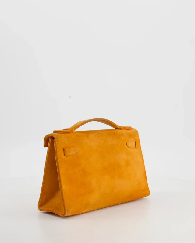 Hermès Vintage Mini Kelly Pochette Bag in Orange Calfskin from Sellier, photo 8 of 23