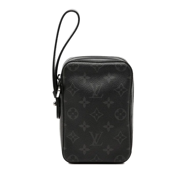 Black Louis Vuitton Monogram Eclipse Box Clutch in Black Canvas from Designer Revival