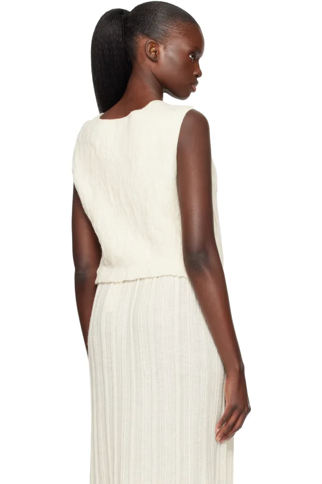 Lauren Manoogian Off-White Gauze Apron Shell Tank Top, photo 3 of 4 from SSENSE