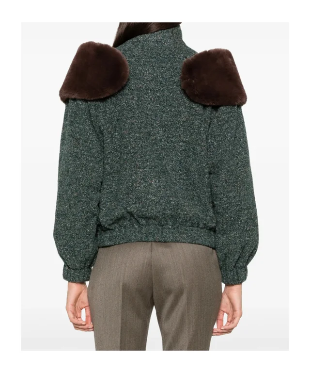 SHUSHU TONG faux-fur trim zip-up jacket, photo 3 of 3 from SENSER