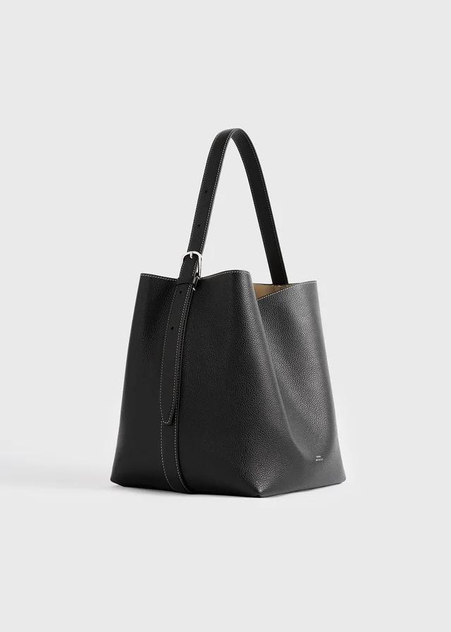Toteme medium belted grained-leather tote bag, photo 2 of 7 from SENSER