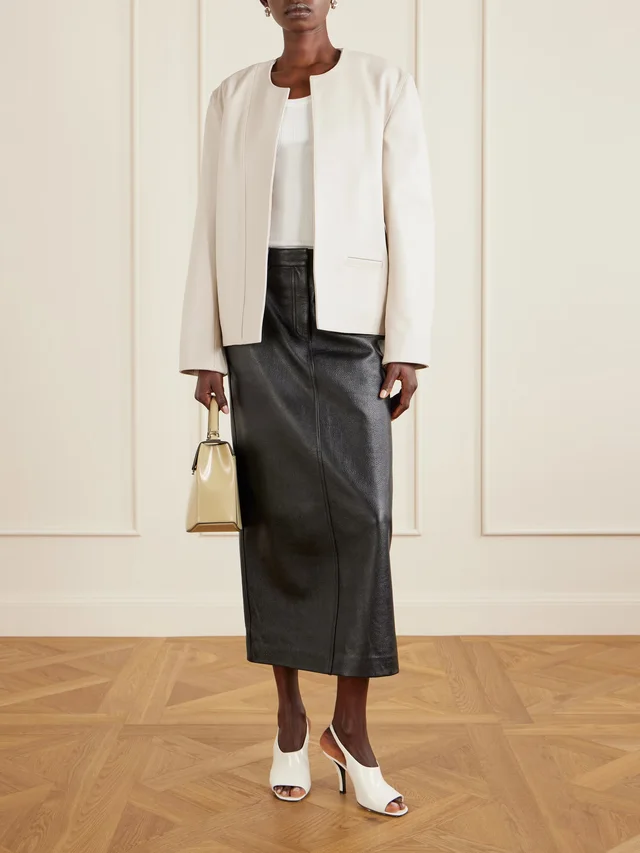 TOTEME Padded leather jacket in Beige, photo 2 of 2 from NET-A-PORTER (Canada)