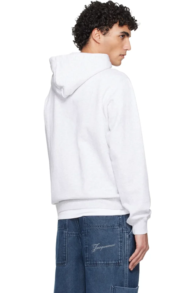 JACQUEMUS Gray 'The Gros Grain' Hoodie, photo 3 of 4 from SSENSE
