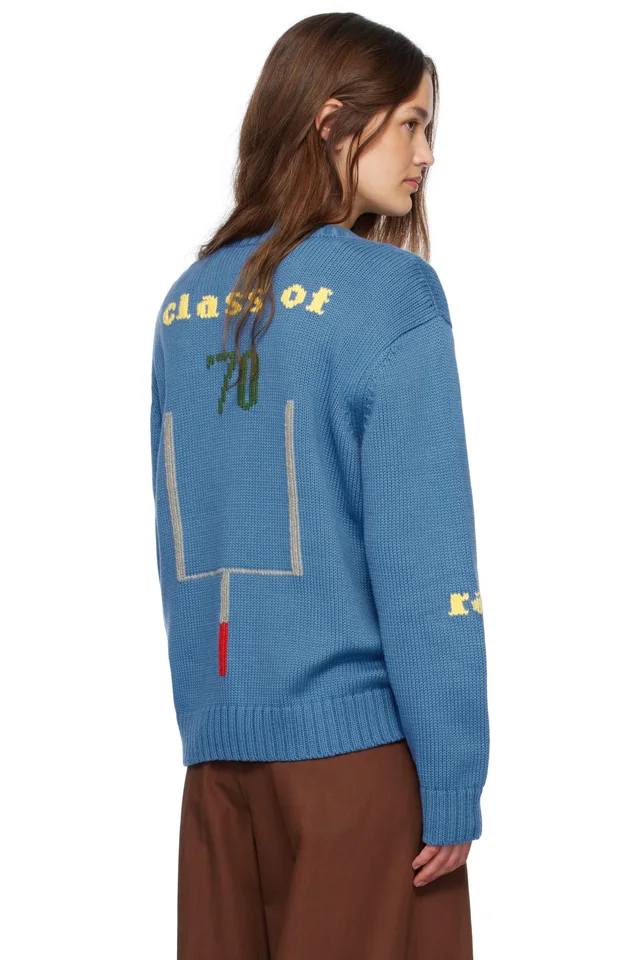 Bode Blue Spirit Sweater, photo 3 of 4 from SSENSE