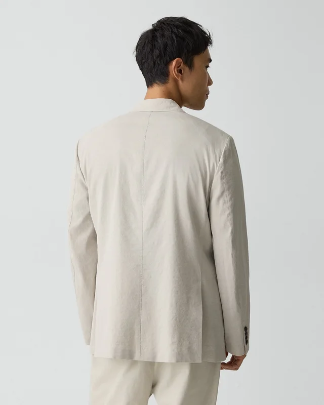 Theory Standard Blazer in Good Linen in SILVER CLOUD 62% Linen, 36% Viscose, 2% Elastane, photo 3 of 14 from Theory