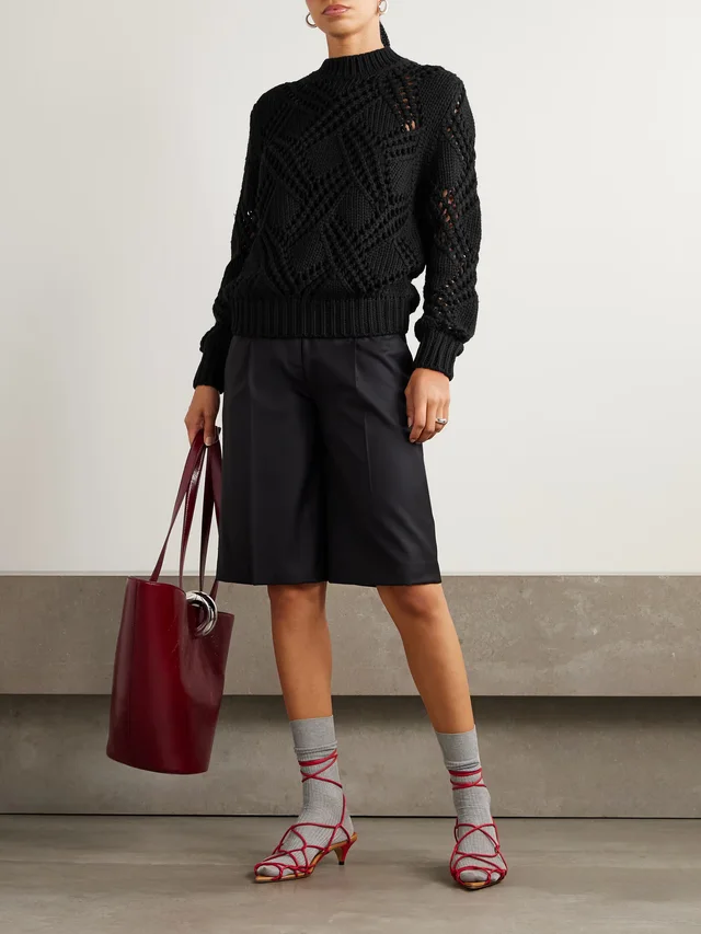 JIL SANDER Open-knit wool sweater in Black, photo 2 of 2 from NET-A-PORTER (Canada)