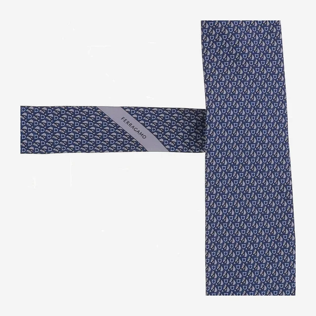 Ferragamo Silk Necktie — Navy Neckties in Navy Silk from HEWI, photo 2 of 2