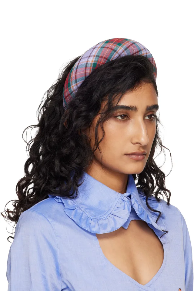 Vivienne Westwood Purple & Red Louth Tartan Large Headband, photo 2 of 3 from SSENSE