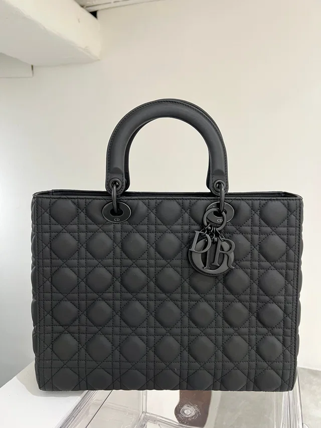 Black Ultra Mat Calf Lady Dior Bag in Black from Luxury Promise