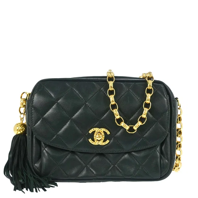 Chanel 1991-1994 Green Lambskin Camera Bag Mini in Green Lambskin from AMORE Vintage Tokyo