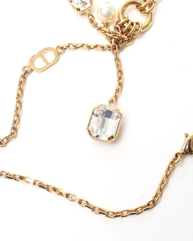 Dior Petit CD Rhinestone Necklace in Resin from A Retro Tale, photo 4 of 10