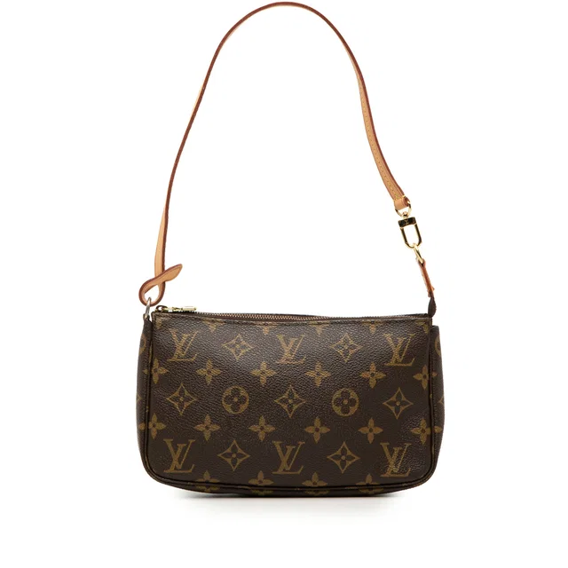 Brown Louis Vuitton Monogram Pochette Accessoires Shoulder Bag in Brown Coated canvas from Designer Revival