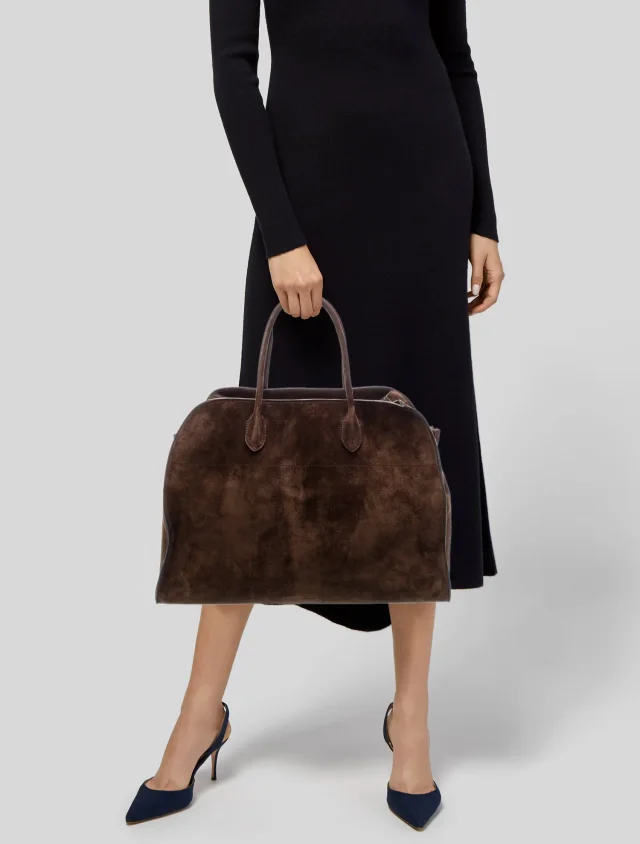 The Row Margaux 17 in brown|red Suede from The RealReal, photo 2 of 6