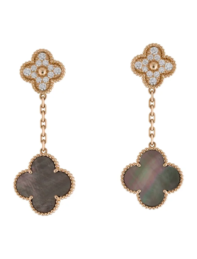 Van Cleef & Arpels Mother of Pearl Magic Alhambra Earrings in multicolor from The RealReal