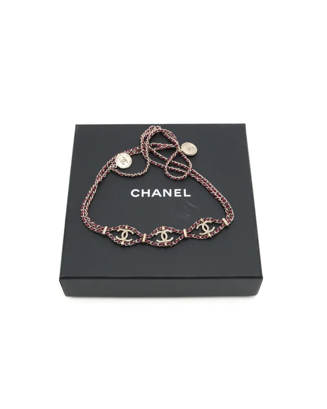 Chanel Coco Mark Necklace in Leather from A Retro Tale, photo 3 of 5