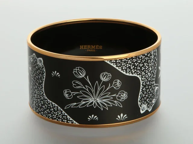 Hermès Extra Wide Les Léopards Enamel Bangle from Ann's Fabulous Finds, photo 2 of 5