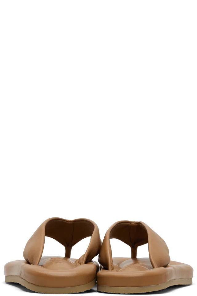 BY FAR Tan Dasha 2.0 Flip-Flops, photo 2 of 5 from SSENSE