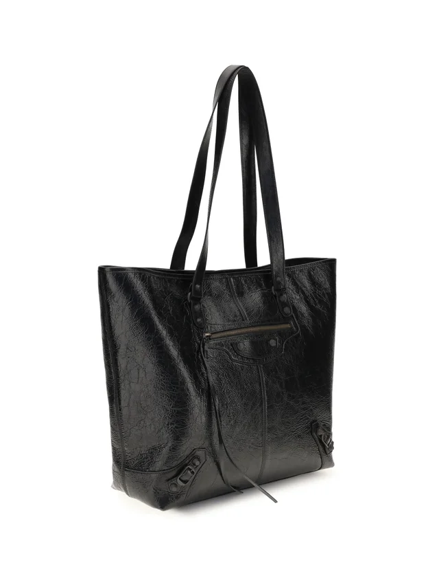 Balenciaga Le City Tote Bag — Black Lamb Ovis Aries in Black Lambskin from HEWI, photo 2 of 2