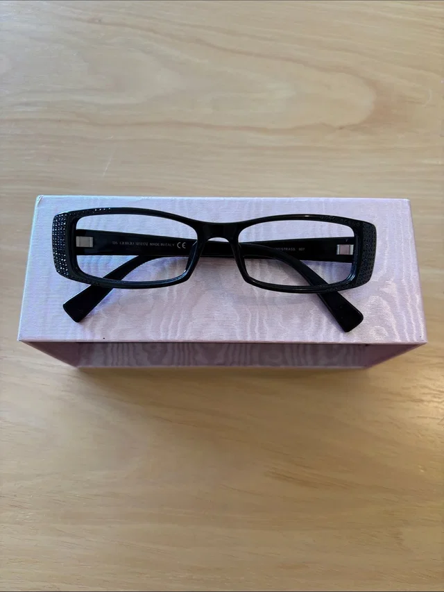 Giorgio Armani Rectangular Crystal-Embellished Frames in black from Poshmark