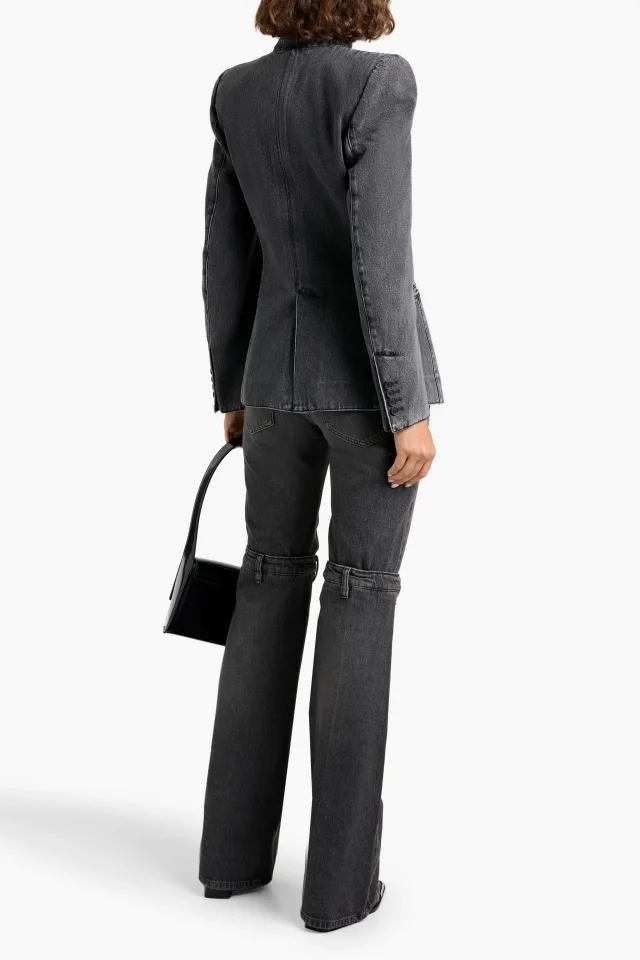 McQueen Tailored Denim Blazer in Charcoal, photo 3 of 4 from THE OUTNET