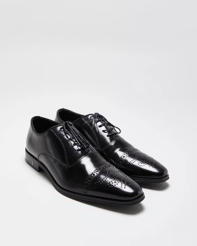 Versace Collection Patent Leather Wing Tip Oxford Brogues - UK8 in Patent leather from Rokit Vintage