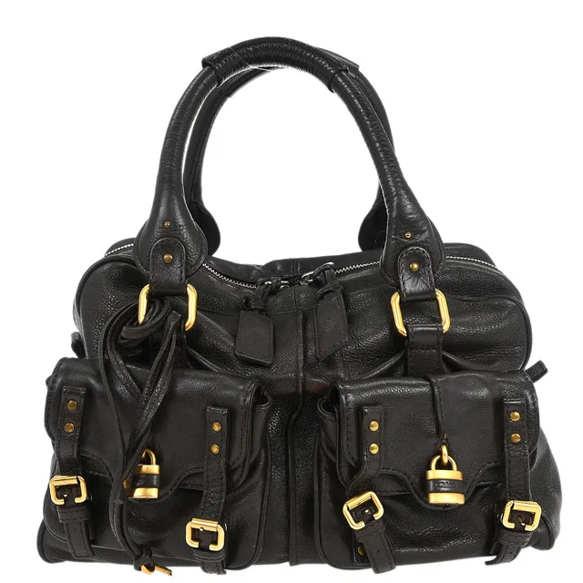 Chloé Brown Paddington Duffle Handbag in Brown Leather from AMORE Vintage Tokyo