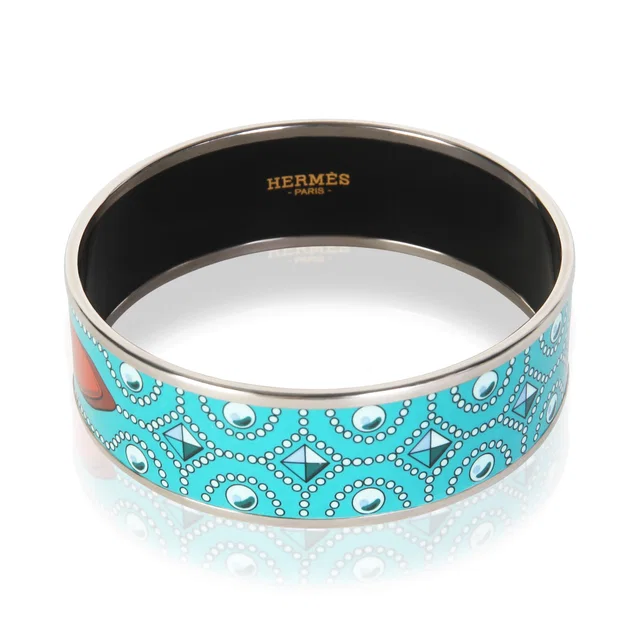 Hermès Collier de Chien Wide Enamel Bracelet in Silk from myGemma