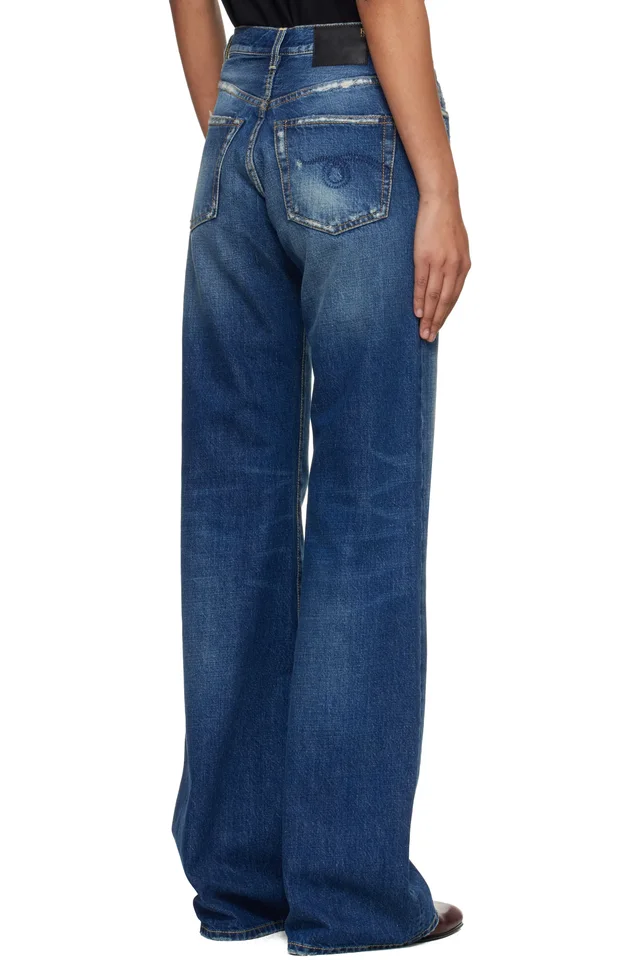 R13 Blue Loose Jane Jeans, photo 3 of 4 from SSENSE