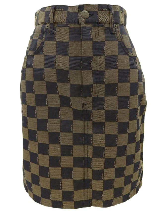 Fendi Pecan Pattern Skirt #42 Brown/Black in Black from VINTAGE QOO TOKYO